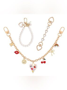 Gold Bag Charms and Chain Set, 3 Pieces